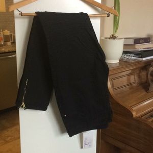 Black Jeans with Gold Zippered Ankles NWT!